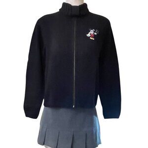 Disney Cardigan Style Sweater Jacket w/ Embroidered Mickey Mouse & Snowflake Sm